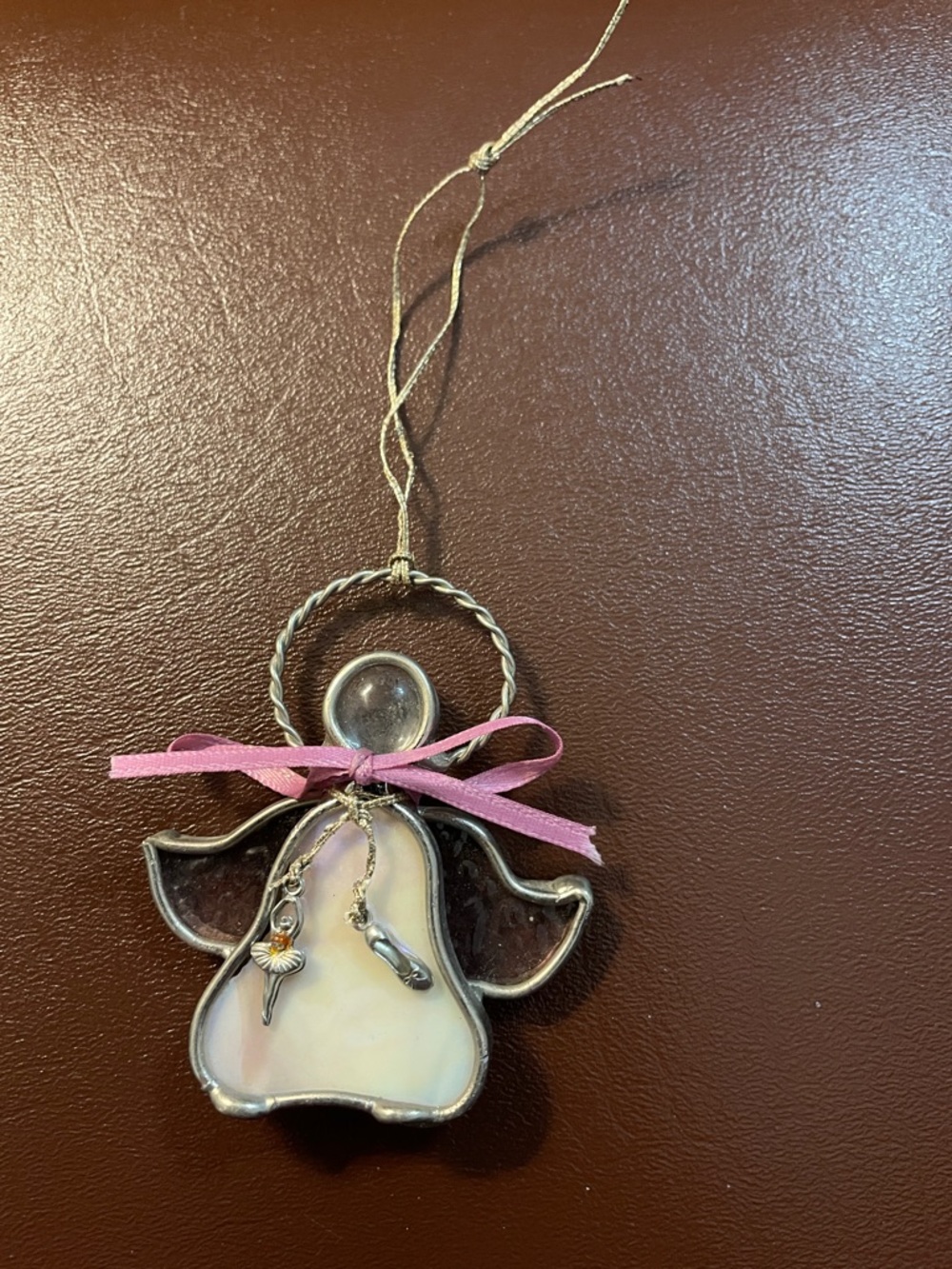 VTG GANZ STAINED GLASS ANGEL with ballerina charms